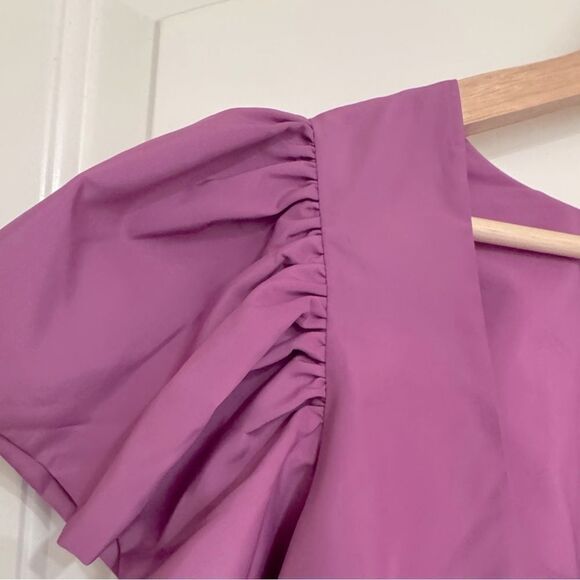 Express Square Neck Flutter Sleeve Peplum Babydoll Top Size M - Picture 10 of 12